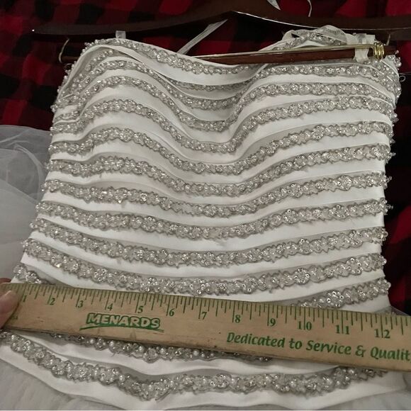 Justin Alexander Wedding Strapless Tulle Pearl Princess Wedding Gown Dress‎ 8945 - Picture 8 of 12